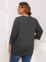 Chulianyouhuo Plus Size Tops for Women Cute Graphic Tees 3/4 Sleeve Flower Print Loose Fit Summer Casual T Shirts - Image 5