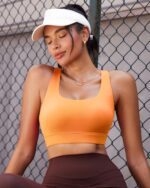 RUNNING GIRL High Impact Sports Bras for Women - Scoop Neck Strappy Sports Bra High Support Moulded Cup Workout Bra - Image 4