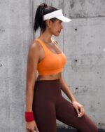 RUNNING GIRL High Impact Sports Bras for Women - Scoop Neck Strappy Sports Bra High Support Moulded Cup Workout Bra - Image 5