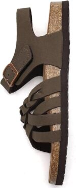 Torotto Girls Sandals with Cork Footbed Adjustable Buckle Casual Slides Sandals Open Toes Flat for Kids Toddler - Image 4