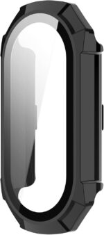MOTONG PC Full Coverage Protective Watch Case Cover Tempered Glass Screen Protector Compatible with Xiaomi Smart Band 9(Black) - Image 5