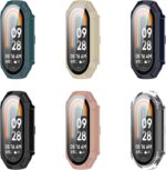 MOTONG PC Full Coverage Protective Watch Case Cover Tempered Glass Screen Protector Compatible with Xiaomi Smart Band 9(Black) - Image 8