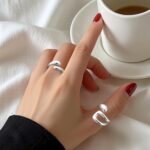 Sterling Silver Rings for Women Adjustable Chunky Statement Stackable Ring Thumb Cool Style - Image 5