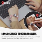 TOTWOO Long Distance Touch Bracelets for Couples, Smart Light up & Vibration for Love Couples Healing Stone Bracelet | Long Distance Relationship Gifts for Girlfriend Bluetooth Pairing Jewelry - Image 3
