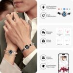TOTWOO Long Distance Touch Bracelets for Couples, Smart Light up & Vibration for Love Couples Healing Stone Bracelet | Long Distance Relationship Gifts for Girlfriend Bluetooth Pairing Jewelry - Image 4