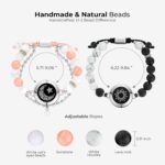 TOTWOO Long Distance Touch Bracelets for Couples, Smart Light up & Vibration for Love Couples Healing Stone Bracelet | Long Distance Relationship Gifts for Girlfriend Bluetooth Pairing Jewelry - Image 5
