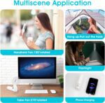 Portable Handheld Fan, Personal Fan, 6 IN 1 3000mAh Rechargeable Battery Operated, Bullet Shape Mini Fan with Flashlight Hook 3 Speed (White) - Image 4