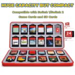 Switch 2 Game Case Holder for Nintendo Switch2/OLED/LITE Games & Micro SD Cards, FUNLAB Switch2 Game Card Holder Cartridge Case with 24 Game Card Storage - Red - Image 3
