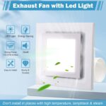FEITON Bathroom Exhaust Fan with Light, Ceiling Mount, 110 CFM 1.0 Sones 4 Inch Duct, Quiet Square Bath Fan Light Combo, Shower Exhaust Fan with Light - Image 3