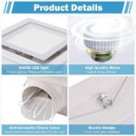 FEITON Bathroom Exhaust Fan with Light, Ceiling Mount, 110 CFM 1.0 Sones 4 Inch Duct, Quiet Square Bath Fan Light Combo, Shower Exhaust Fan with Light - Image 5
