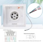 FEITON Bathroom Exhaust Fan with Light, Ceiling Mount, 110 CFM 1.0 Sones 4 Inch Duct, Quiet Square Bath Fan Light Combo, Shower Exhaust Fan with Light - Image 6
