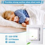 FEITON Bathroom Exhaust Fan with Light, Ceiling Mount, 110 CFM 1.0 Sones 4 Inch Duct, Quiet Square Bath Fan Light Combo, Shower Exhaust Fan with Light - Image 7