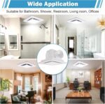 FEITON Bathroom Exhaust Fan with Light, Ceiling Mount, 110 CFM 1.0 Sones 4 Inch Duct, Quiet Square Bath Fan Light Combo, Shower Exhaust Fan with Light - Image 8