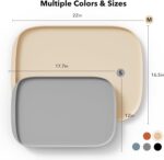 PETLIBRO Pet Food Mat for Cat & Dog, Waterproof Non-Slip Silicone Cat Food Mat for Feeder & Fountain, Dog Food Mat for Bowl & Waterer, Raised Edge Spill Protection Floor, Cove Feeding Mat 17.7"x12" - Image 4