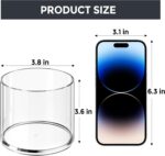 MaxGear Round Pen Holder 4 Pack Acrylic Cylinder Container, Pencil Holder for Desk Pen Cups for Utensil Makeup Brush, Clear Stationery Organizer for School Home Supplies Office Desk Accessories - Image 4