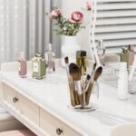 MaxGear Round Pen Holder 4 Pack Acrylic Cylinder Container, Pencil Holder for Desk Pen Cups for Utensil Makeup Brush, Clear Stationery Organizer for School Home Supplies Office Desk Accessories - Image 7