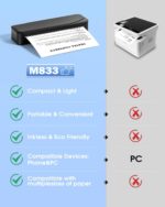 Memoqueen M833 Portable Wireless Printer for Travel, Inkless Thermal Printer Bluetooth Support 8.5'' x 11'' US Letter & A4 Thermal Paper, for Phone & Laptop for Office, School, Home - Image 10