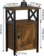 Night Stand with Locking Drawer, Bedside Table with Drawers, Wooden Bed Side Table with Storage, Nightstand with Shelves, End Night Tables For Bedroom, Living Room, Dorm, Office (Rustic Brown) - Image 4