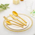 KINGSTONE Gold Silverware Set, 20-Piece Forged Flatware Set Cutlery Set Premium Stainless Steel, Service for 4, for Kitchen, Home, Wedding, Party, Mirror Polished and Dishwasher Safe - Image 4