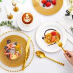 KINGSTONE Gold Silverware Set, 20-Piece Forged Flatware Set Cutlery Set Premium Stainless Steel, Service for 4, for Kitchen, Home, Wedding, Party, Mirror Polished and Dishwasher Safe - Image 7