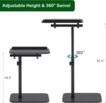 Sofa Side Tray Table for Couch - Set of 2 Adjustable Height 360° Swivel C Table for Sofa & Bed, Use as TV Tray Laptop Stand Snack Table Reading Desk, Fits Eating Working Studying - Image 7
