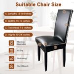 Leather Chair Covers for Dining Chairs Set of 6, Super Stretch Waterproof Kitchen Chair Covers Thickened Washable Dining Chair Slipcovers Black Chair Seat Covers for Dining/Kitchen/Banquet - Image 4