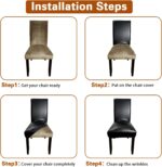 Leather Chair Covers for Dining Chairs Set of 6, Super Stretch Waterproof Kitchen Chair Covers Thickened Washable Dining Chair Slipcovers Black Chair Seat Covers for Dining/Kitchen/Banquet - Image 8
