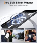 JUESHITUO Magnetic Slim Fit Case for iPhone 17 Pro Max(6.9"), Ultra Thin Matte Anti-Scratch Hard PC Cover(1X Screen Protector), OriginFit Case iPhone 17 Pro Max Compatible with MagSafe, Black - Image 5