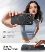 JUESHITUO Magnetic Slim Fit Case for iPhone 17 Pro Max(6.9"), Ultra Thin Matte Anti-Scratch Hard PC Cover(1X Screen Protector), OriginFit Case iPhone 17 Pro Max Compatible with MagSafe, Black - Image 8