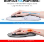 Mouse Pad Wrist Support, Laokiiy 2 in1 Keyboard Wrist Rest+ Ergonomic Mouse Pad, Non-Slip Wrist Rest for Computer Keyboard, Made Easy Typing & Relieve Wrist Pain(White Gold Gray Marble) - Image 3