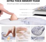 Mouse Pad Wrist Support, Laokiiy 2 in1 Keyboard Wrist Rest+ Ergonomic Mouse Pad, Non-Slip Wrist Rest for Computer Keyboard, Made Easy Typing & Relieve Wrist Pain(White Gold Gray Marble) - Image 4