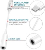 USB C to 3.5mm Headphone Jack Adapter for iPhone17/ iPhone 16/16 Pro/15/15 Pro/Pro Max/Plus, Type C Aux Audio Dongle Cable Cord Compatible with iPad, Samsung Galaxy S23/S23/S22/S21, MacBook（2 Pack） - Image 3