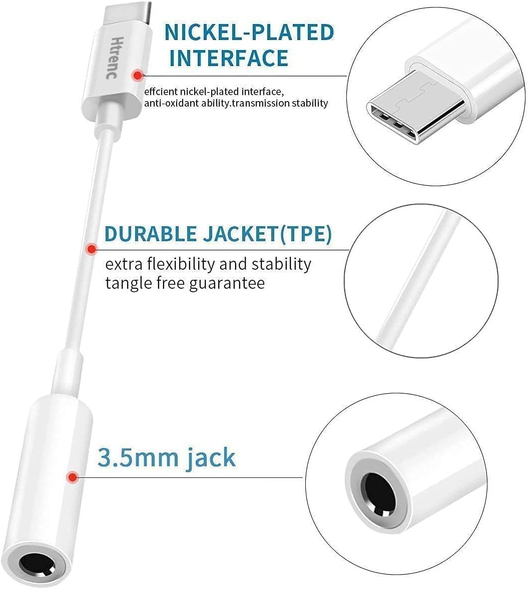 USB C to 3.5mm Headphone Jack Adapter for iPhone17/ iPhone 16/16 Pro/15/15 Pro/Pro Max/Plus, Type C Aux Audio Dongle Cable Cord Compatible with iPad, Samsung Galaxy S23/S23/S22/S21, MacBook（2 Pack） - Image 3