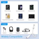 USB C to 3.5mm Headphone Jack Adapter for iPhone17/ iPhone 16/16 Pro/15/15 Pro/Pro Max/Plus, Type C Aux Audio Dongle Cable Cord Compatible with iPad, Samsung Galaxy S23/S23/S22/S21, MacBook（2 Pack） - Image 4