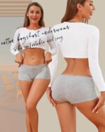 ALL OF ME Cotton Underwear for Women Boyshort Panties Full Coverage Boxer Briefs Stretch Boy Short Undies 6 Pack - Image 3