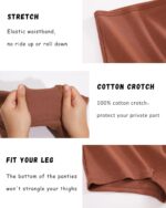 ALL OF ME Cotton Underwear for Women Boyshort Panties Full Coverage Boxer Briefs Stretch Boy Short Undies 6 Pack - Image 5