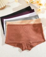 ALL OF ME Cotton Underwear for Women Boyshort Panties Full Coverage Boxer Briefs Stretch Boy Short Undies 6 Pack - Image 7