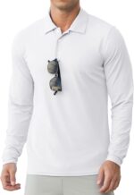 Askdeer Men's Golf Polo Shirts Long Sleeve UPF 50+ Performance Collar Shirts Lightweight Summer Casual Quick Dry Tee - Image 3