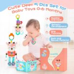 Baby Toys 0-6 Months, 5Pcs Deer Rattle Toy Set, Baby Rattles 0-6 Months with Teething, Hanging Toy for Stroller and Cloth Books, Infant Newborn Boys Girls Shower Gifts 0 3 6 9 12 Months - Image 3