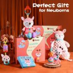 Baby Toys 0-6 Months, 5Pcs Deer Rattle Toy Set, Baby Rattles 0-6 Months with Teething, Hanging Toy for Stroller and Cloth Books, Infant Newborn Boys Girls Shower Gifts 0 3 6 9 12 Months - Image 5