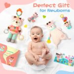 Baby Toys 0-6 Months, 5Pcs Deer Rattle Toy Set, Baby Rattles 0-6 Months with Teething, Hanging Toy for Stroller and Cloth Books, Infant Newborn Boys Girls Shower Gifts 0 3 6 9 12 Months - Image 6