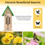 3-in-1 Butterfly House Feeder Bee House, Wooden Butterfly Houses for The Garden, Butterfly Feeders for Outdoors, Natural Butterfly Garden Kit Habitat with Puddler - Image 4