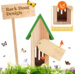 3-in-1 Butterfly House Feeder Bee House, Wooden Butterfly Houses for The Garden, Butterfly Feeders for Outdoors, Natural Butterfly Garden Kit Habitat with Puddler - Image 5