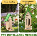 3-in-1 Butterfly House Feeder Bee House, Wooden Butterfly Houses for The Garden, Butterfly Feeders for Outdoors, Natural Butterfly Garden Kit Habitat with Puddler - Image 6