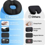 Donut Pillow Seat Cushion, Donut Chair Cushions for Postpartum Pregnancy & Hemorrhoids, Sciatica & Hip & Coccyx Pain Relief Desk Chair Cushion for Long Sitting Office Workers, Car Drivers - Image 5