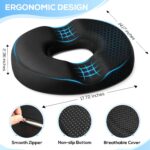 Donut Pillow Seat Cushion, Donut Chair Cushions for Postpartum Pregnancy & Hemorrhoids, Sciatica & Hip & Coccyx Pain Relief Desk Chair Cushion for Long Sitting Office Workers, Car Drivers - Image 7