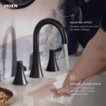 Moen Ronan Matte Black Two-Handle Widespread Modern Bathroom Faucet, Valve Included, 84023BL - Image 5