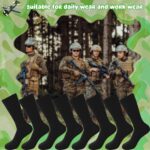 5 Pairs Military Green Socks Army Crew Sock Military Boot Socks for Men Women Working Outdoor - Image 8