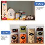 Airtight Food Storage Container Set - 24 Piece, Kitchen & Pantry Organization, BPA-Free, Plastic Canisters with Durable Lids Ideal for Cereal, Flour & Sugar - Labels, Marker & Spoon Set - Image 9