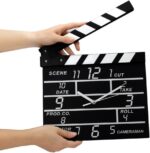 Zaoniy Large Retro Cinema Movie Slate Analog Wall Clock Clapper Film Modern Home, Theater Movie Reels Popcorn Wall Decor Home Decorations,Gift for Movie Lover, Friends and Family - Image 3